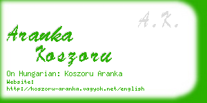 aranka koszoru business card